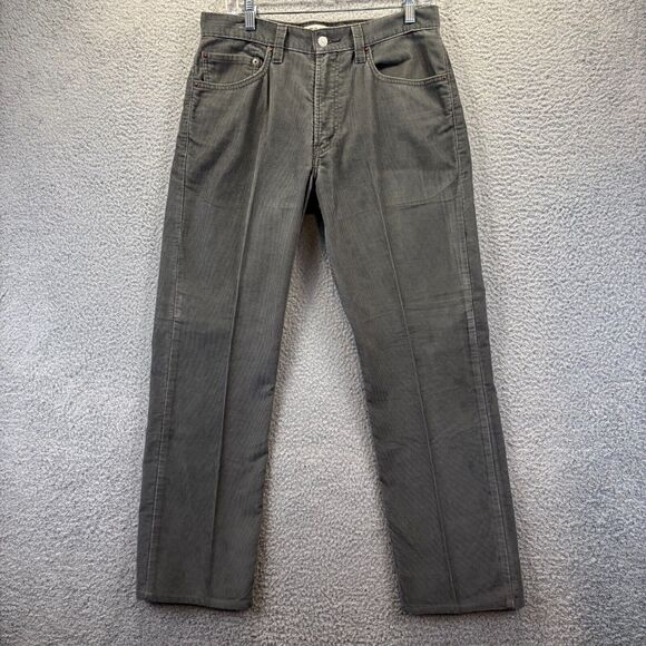 Levis 505 Corduroy Pants Mens 32x30 Gray  Regular Fit Straight Leg Stretch Y2K - Picture 1 of 10